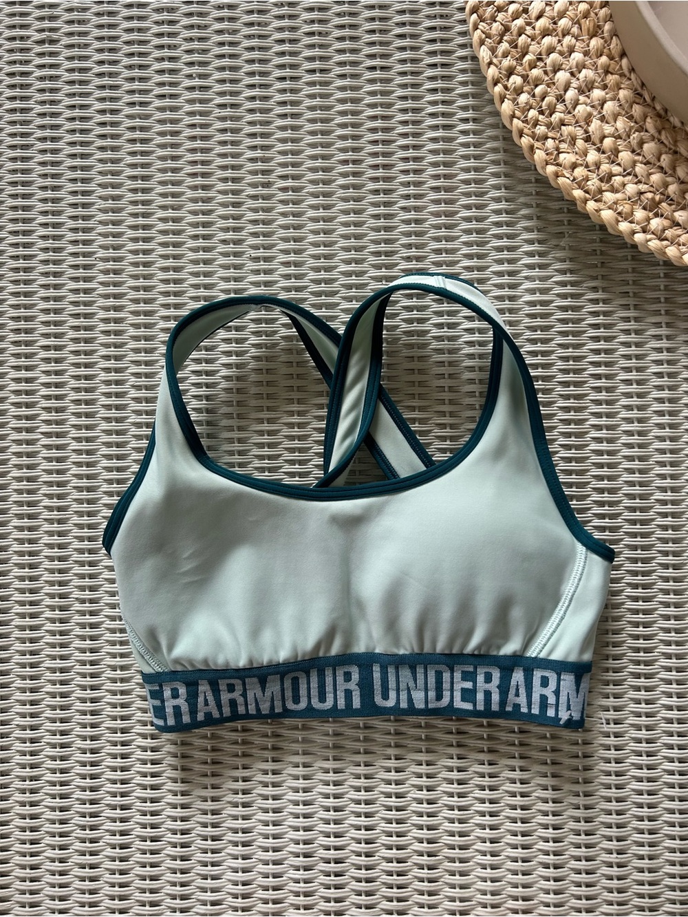 Under Armour Light Mint Sports Bra with Teal Trim